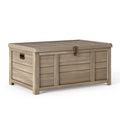 Aufbewahrungsbox 120 x 60 x 65 cm Kunststoff Taupe für Garten mit Klappdeckel