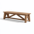 Sitzbank 180 x 35 x 45 cm aus Holz naturbraun - rustikaler Esszimmerstil