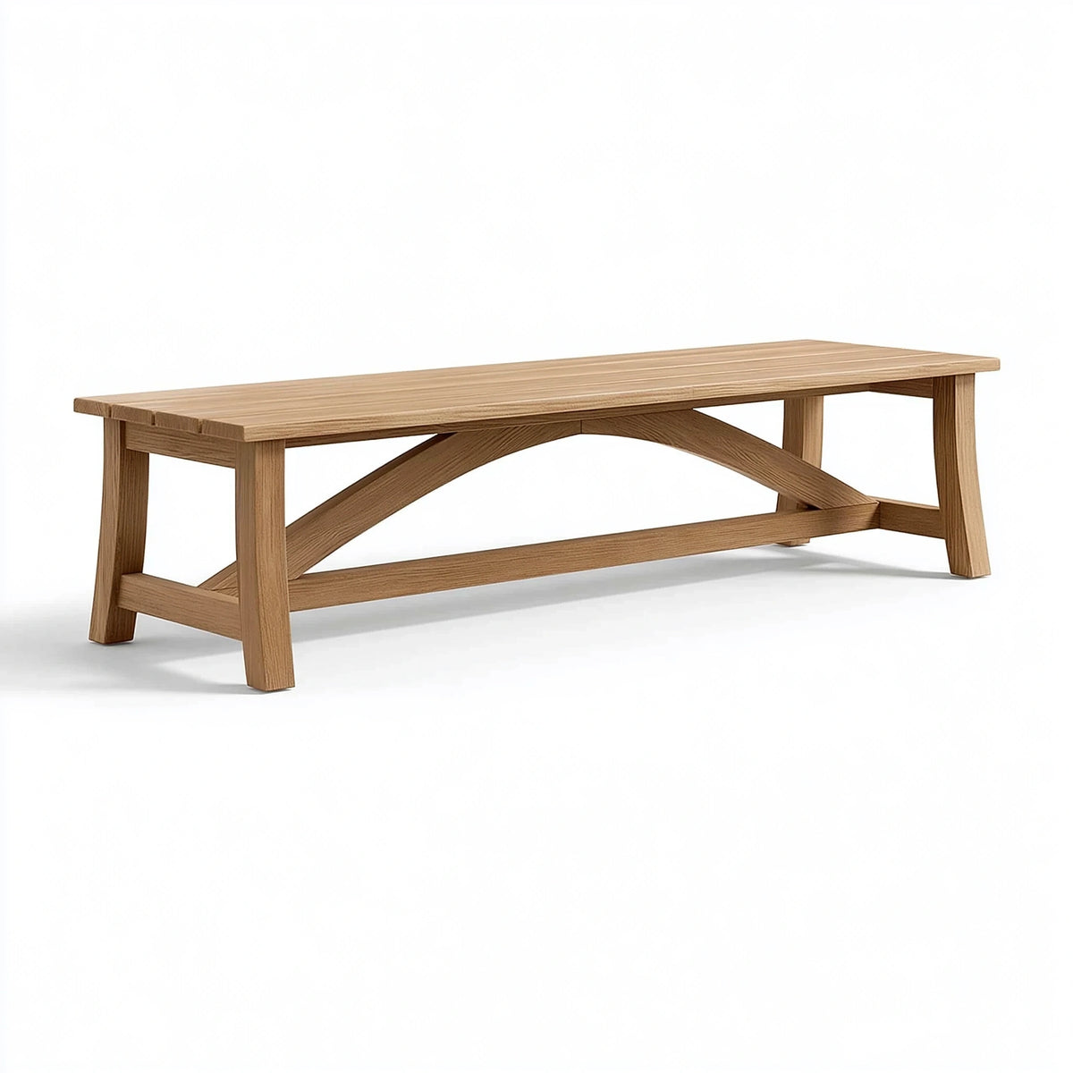 Gartenbank 180 x 40 x 45 cm aus Holz natur mit Streben im Landhausstil