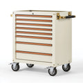 Werkzeugwagen 75 x 45 x 90 cm aus Stahl Weiß - mobiler Schubladenwagen mit Rollen
