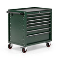 Werkzeugwagen 77 x 46 x 97 cm aus Stahl in Dunkelgrün mit 7 Schubladen und Rollen